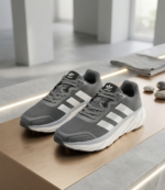 Adidas Adistar 3 Running Shoes - Grey/White - Image 2