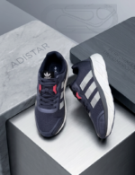 Adidas Adistar 3 Running Shoes - Navy Blue/Silver - Image 3