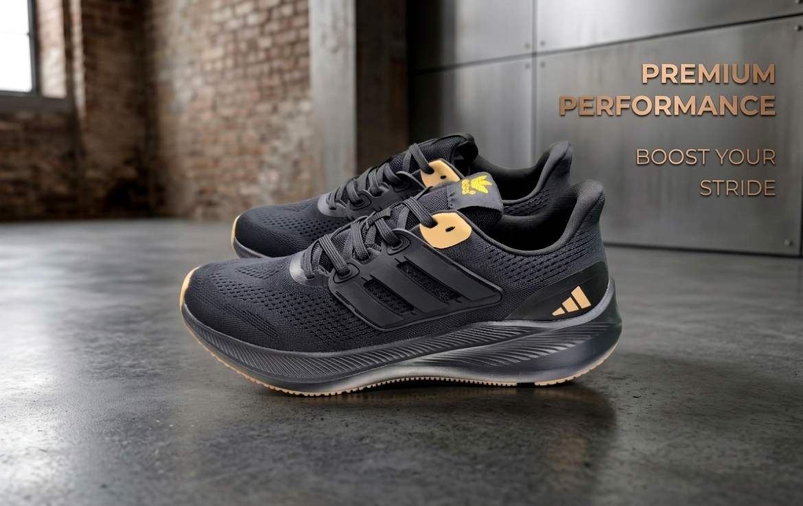 IMG_20260804_105855 Adidas Pureboost 23 - Black/Metallic Gold - Image 1
